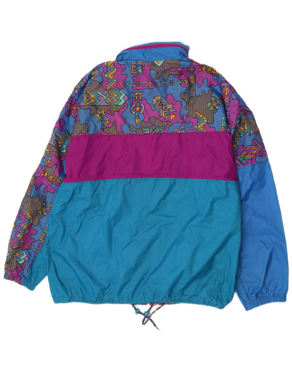 J Jeantex Mens Abstract Pattern Rain Jacket IT 50/52 XL Blue Colourblock