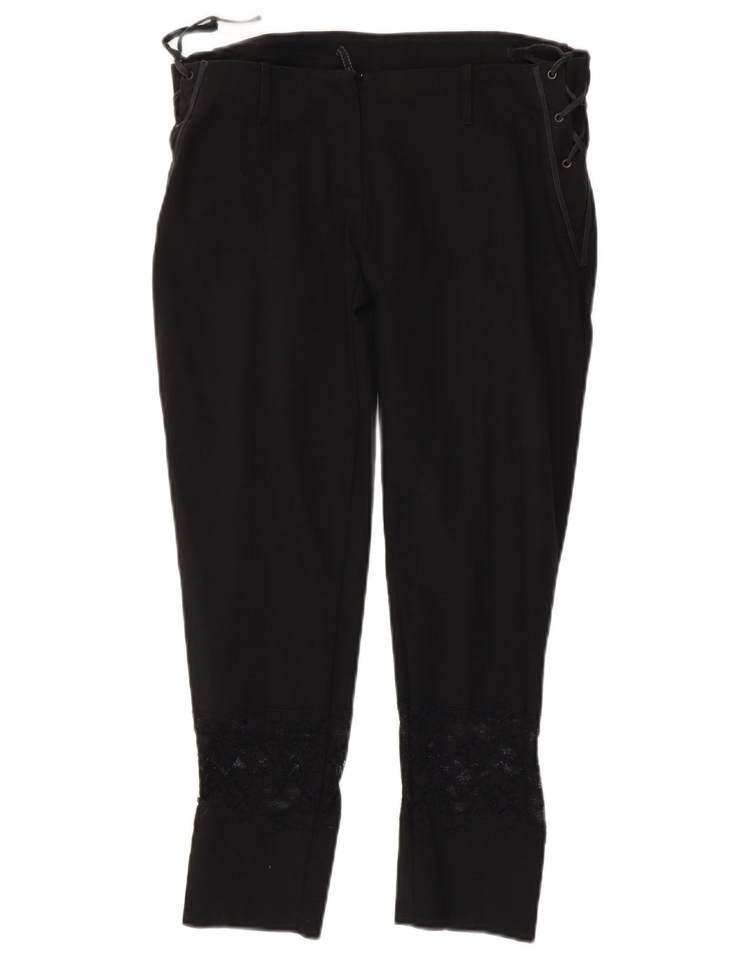 Винтажные женские узкие укороченные брюки W34 L25 черные