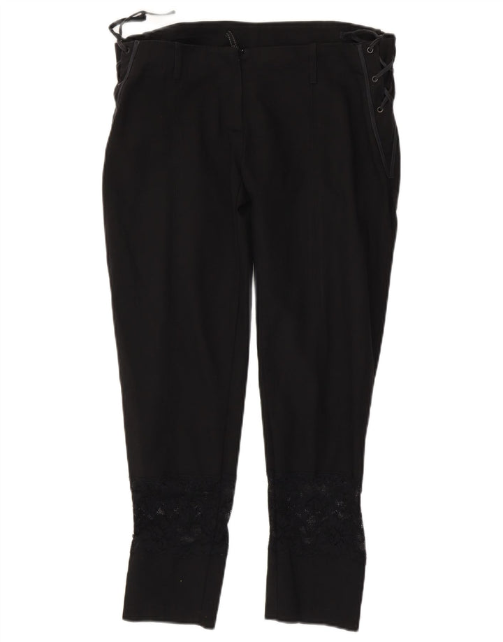 Винтажные женские узкие укороченные брюки W34 L25 черные