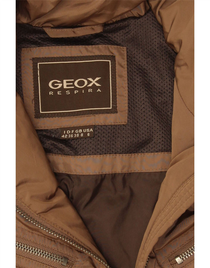 Женская утепленная куртка большого размера Geox Respira UK 8, маленький размер, бежевый полиэстер