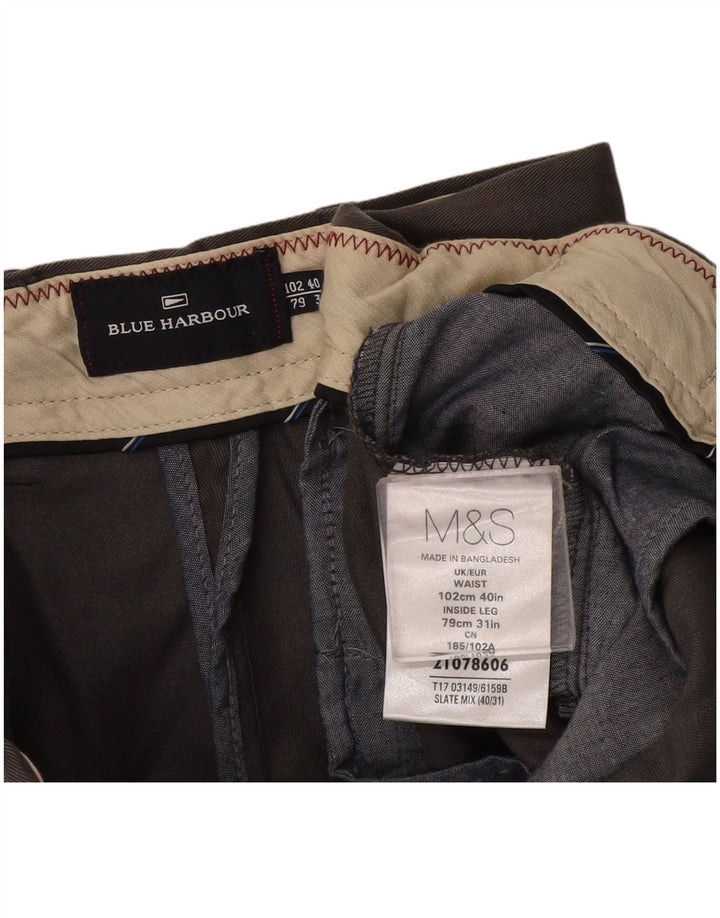 Мужские прямые брюки чинос Marks & Spencer Blue Harbour W40 L31 серые