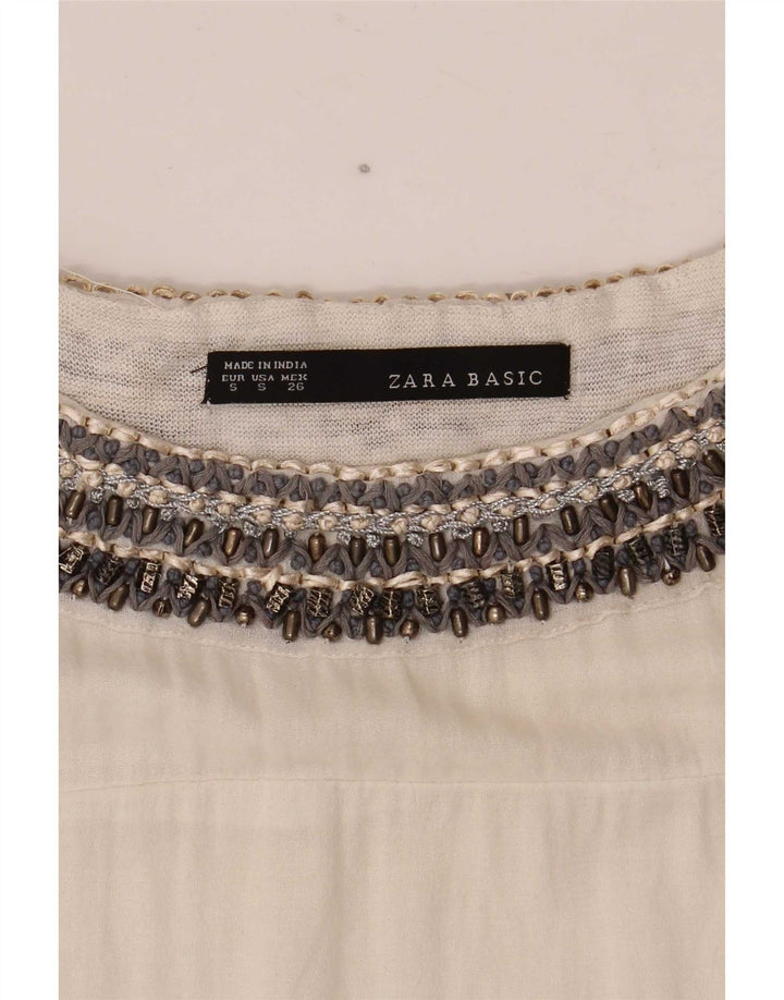 Женская блузка оверсайз Zara UK 10, маленькая белая