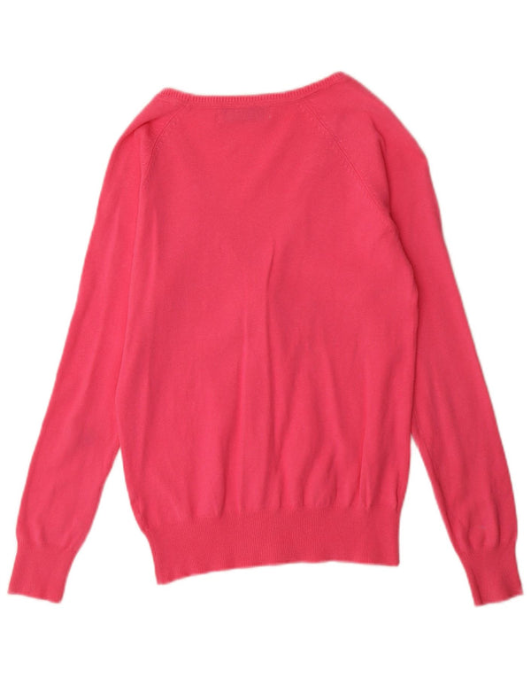 Женский кардиган Zara UK 12, хлопок среднего розового цвета