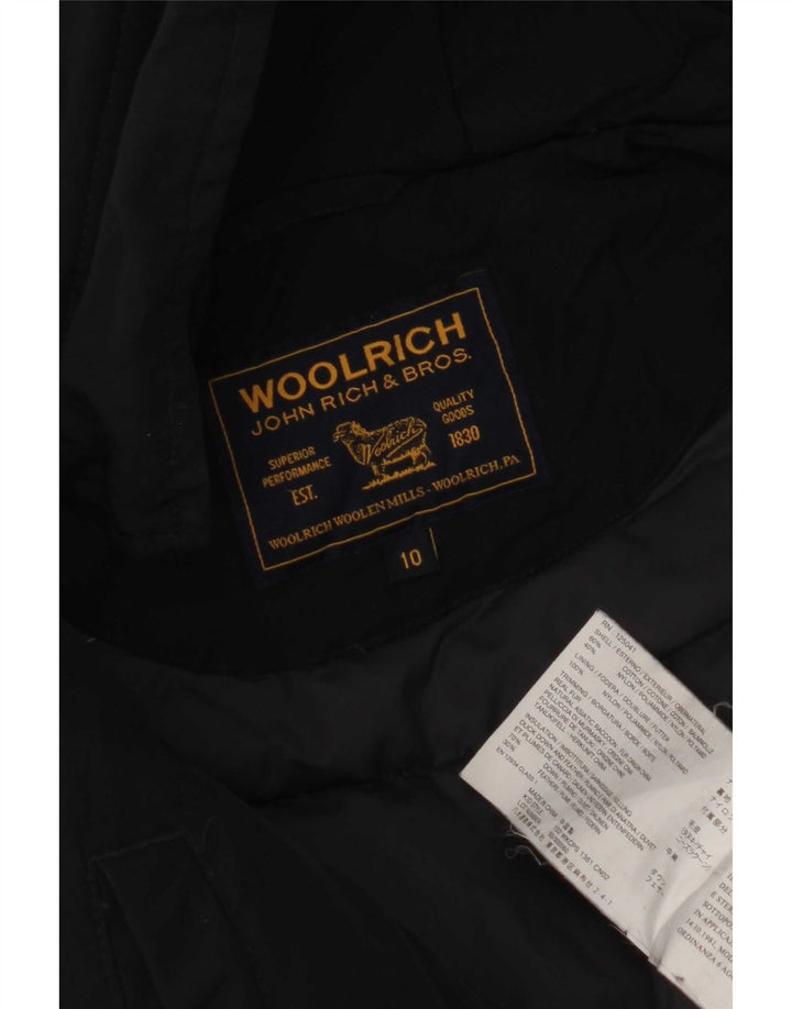Утепленная куртка с капюшоном Woolrich для мальчиков 9-10 лет, черный хлопок