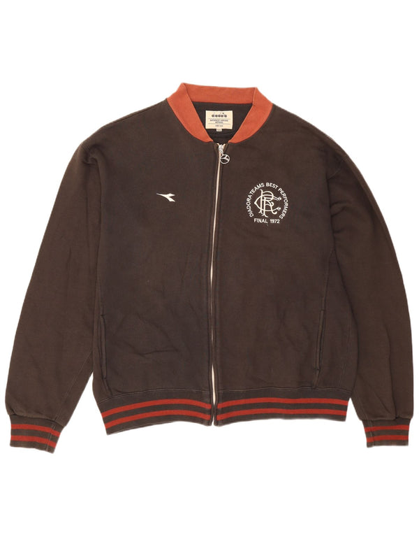 Мужской спортивный костюм Diadora Rangers с графическим рисунком, 2XL, хлопковая коричневая полосатая куртка
