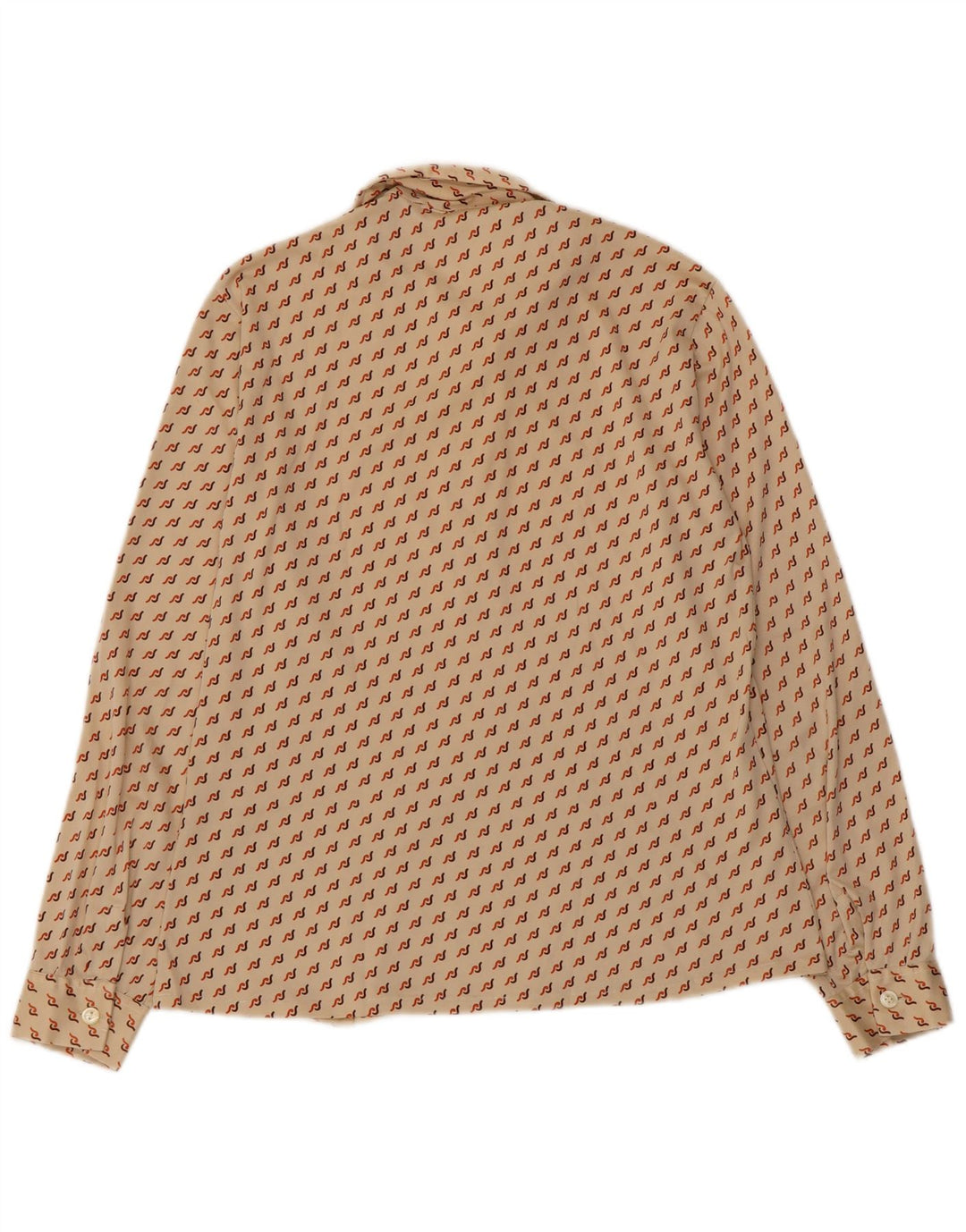 Женский пуловер VINTAGE UK 16, большой размер, бежевый с геометрическим узором