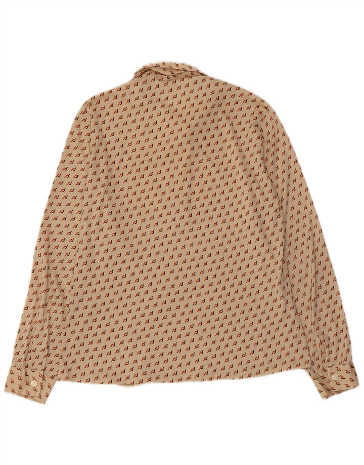 Женский пуловер VINTAGE UK 16, большой размер, бежевый с геометрическим узором