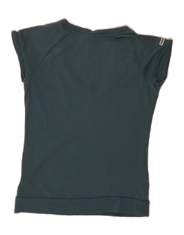 PUMA Womens T-Shirt Top UK 12 Medium Green Vintage Puma and Second-Hand Puma from Messina Hembry 