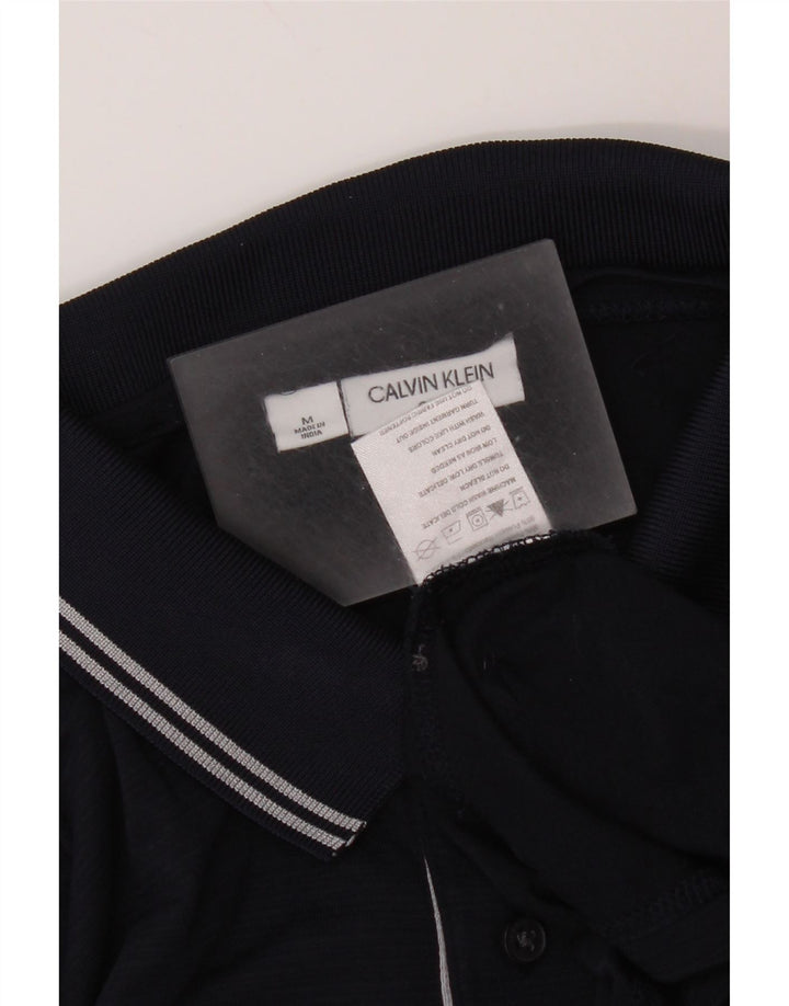Мужская рубашка-поло Calvin Klein среднего размера, темно-синяя, полиэстер