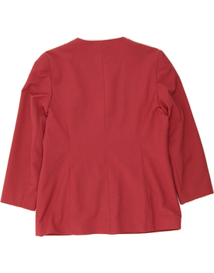 ELEMENTS Womens Double Breasted Blazer Jacket UK 18 XL Red Polyester Vintage Elements and Second-Hand Elements from Messina Hembry 