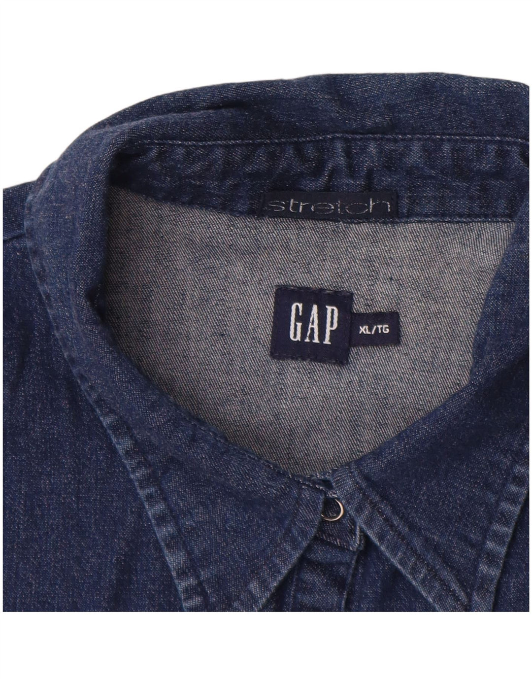 Женская джинсовая рубашка GAP стрейч с рукавом 3/4 UK 18 XL темно-синяя хлопковая