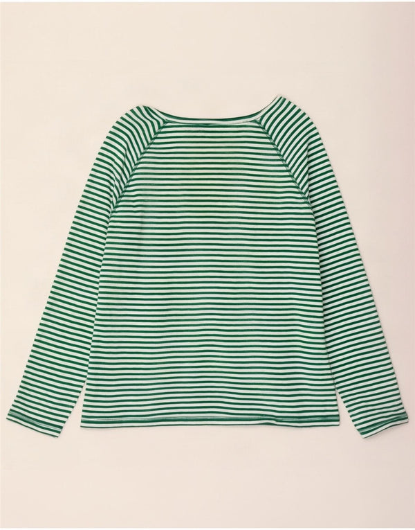 Женский топ Marks & Spencer с длинным рукавом, Великобритания, 18 XL, хлопок в зеленую полоску