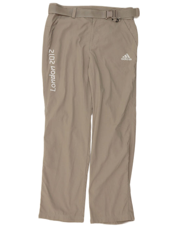Мужские прямые брюки чинос Adidas с рисунком, средние W32 L32, серый полиэстер