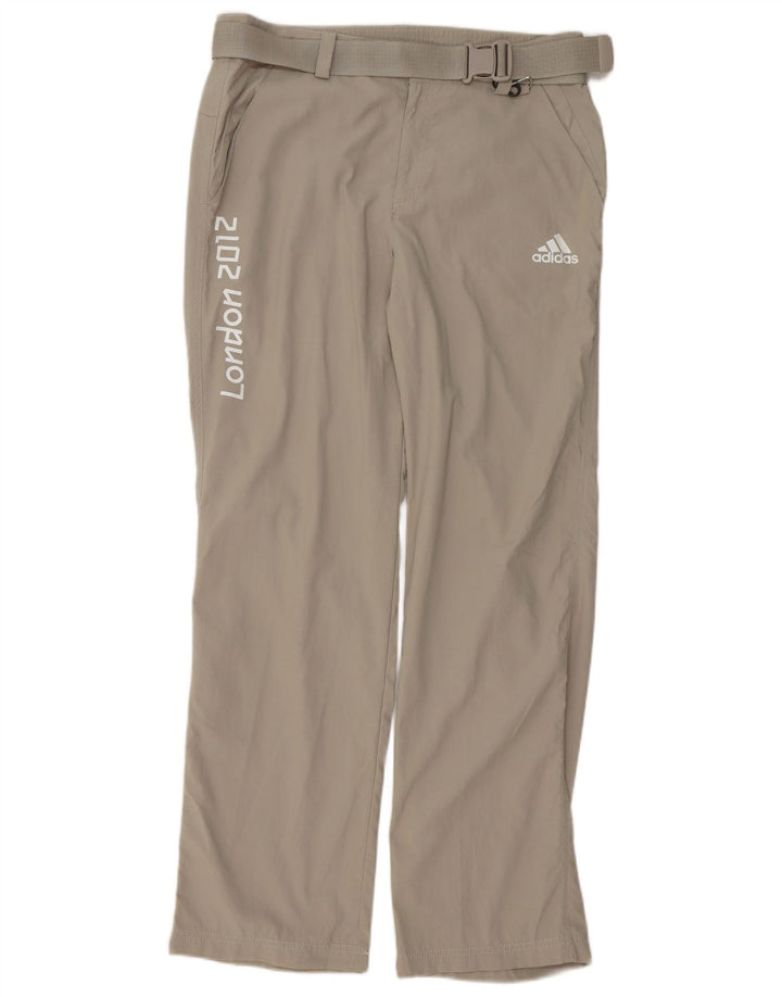 Мужские прямые брюки чинос Adidas с рисунком, средние W32 L32, серый полиэстер