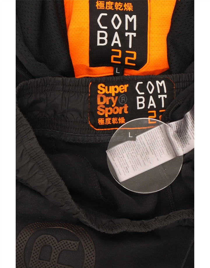 Мужской спортивный костюм Superdry с рисунком, большой черный хлопок