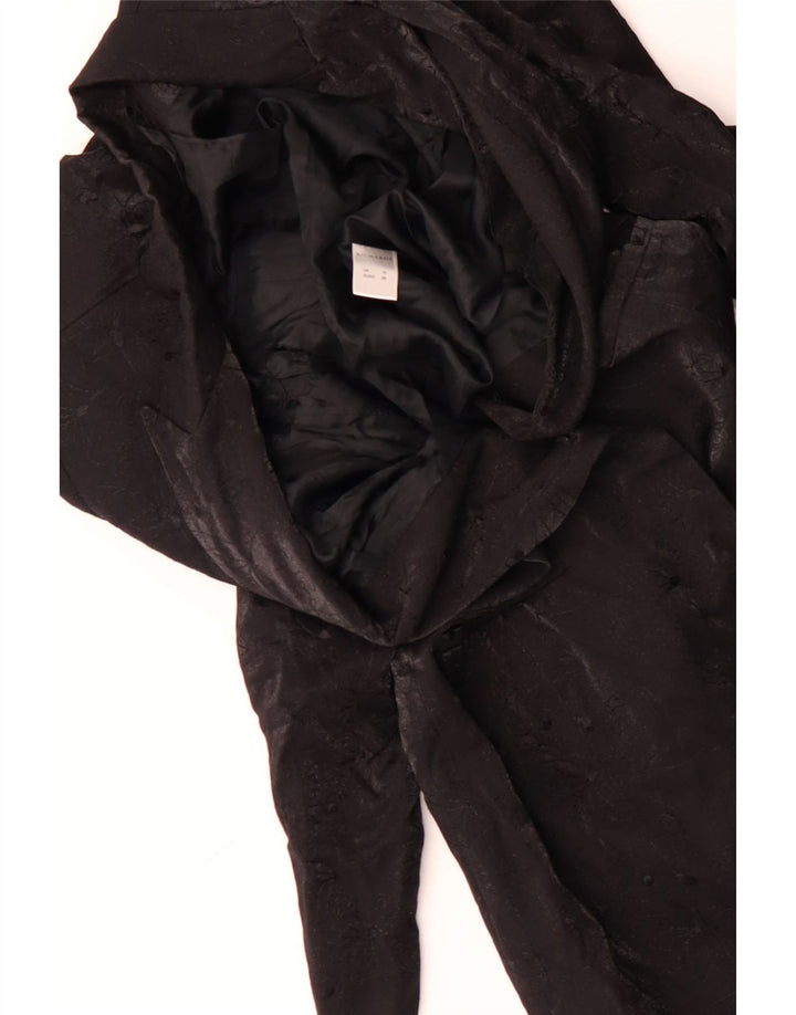 RICHARDS Женское пальто UK 10 маленькое черное из вискозы с цветочным принтом