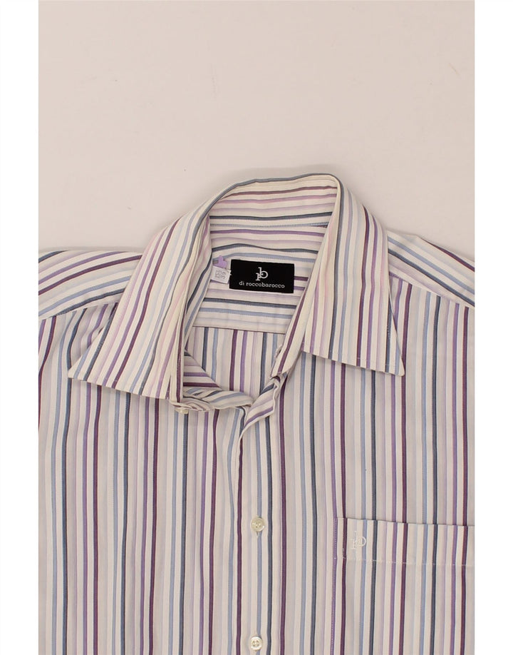 ROCCOBAROCCO Mens Shirt Size 15 1/2 39 Medium Multicoloured Striped Cotton Vintage Roccobarocco and Second-Hand Roccobarocco from Messina Hembry 