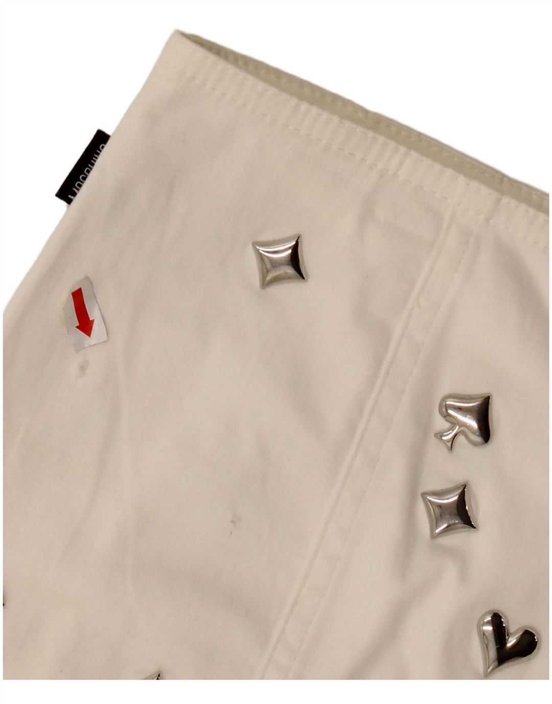 MOSCHINO Женская юбка-трапеция с завышенной талией UK 14 W30 L23 Белый хлопок