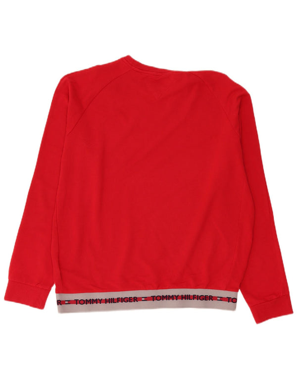Tommy Hilfiger Мужской свитшот с рисунком, джемпер XL, красный, хлопок с цветными блоками