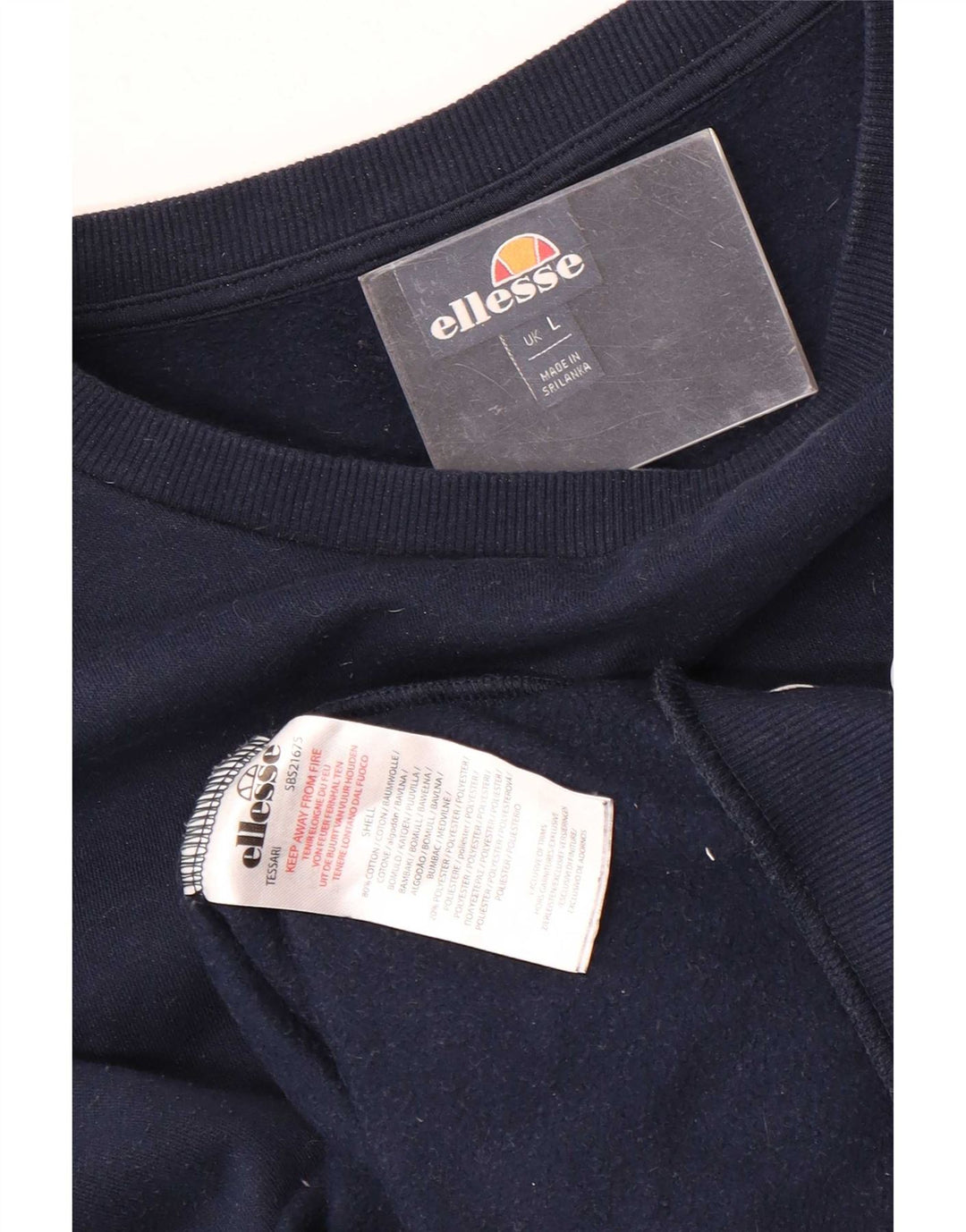 Ellesse Мужской свитшот с графическим рисунком, большой темно-синий хлопковый джемпер