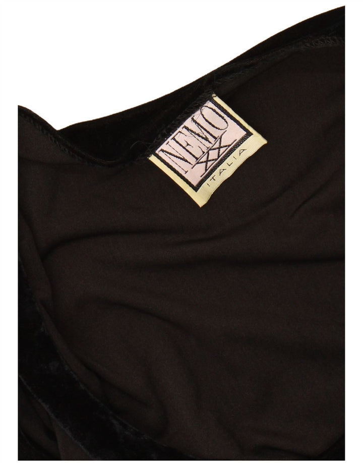 Женское бархатное боди VINTAGE UK 8, маленький размер, черный акрил