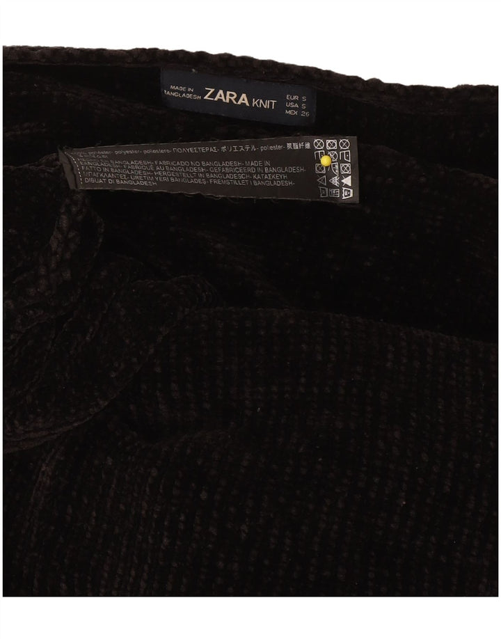 Женский свободный джемпер с вырезом «лодочка» Zara UK 10, маленький черный полиэстер
