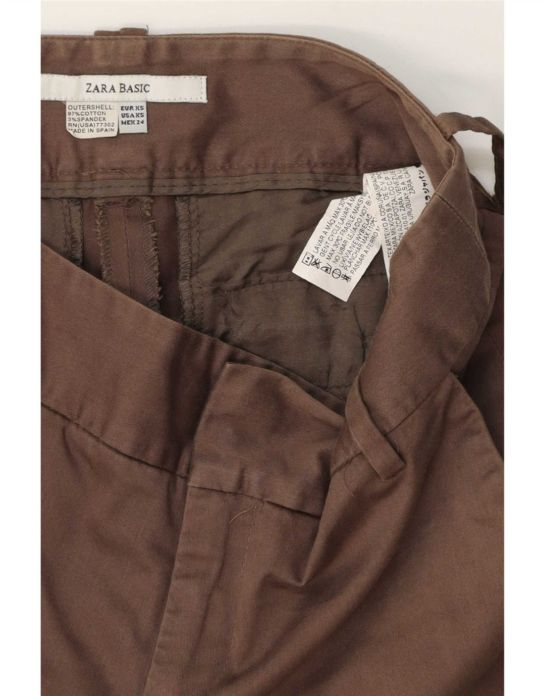 Женские шорты Zara XS W24, коричневый хлопок