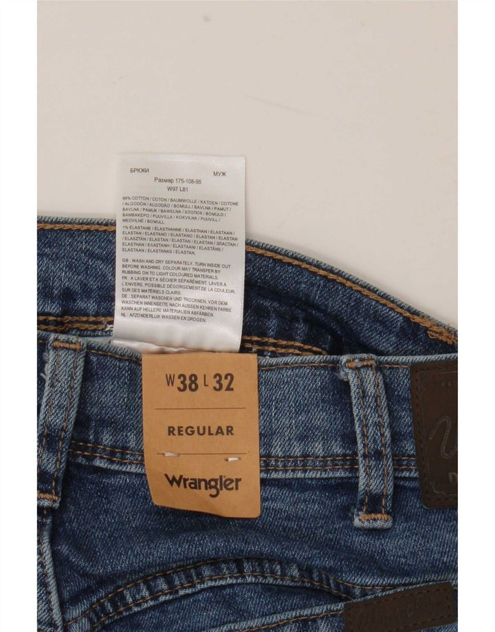 Мужские обычные прямые джинсы Wrangler W38 L32, синий хлопок