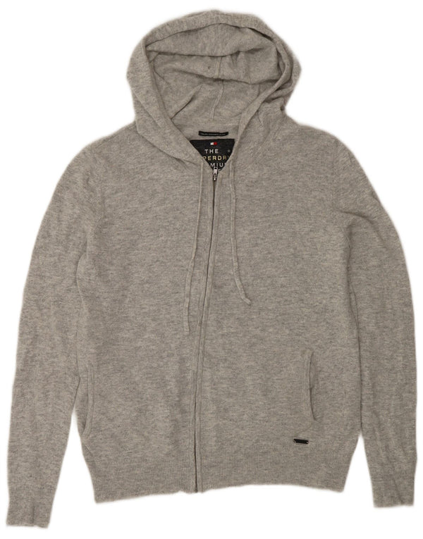 Женский кардиган с капюшоном и полной молнией Superdry UK 14, средний серый в крапинку