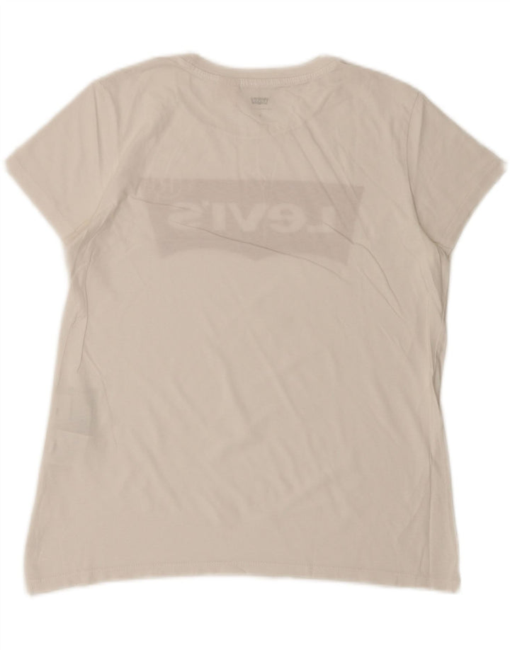Женская футболка с рисунком Levi's Top UK 10, маленькая, белый хлопок