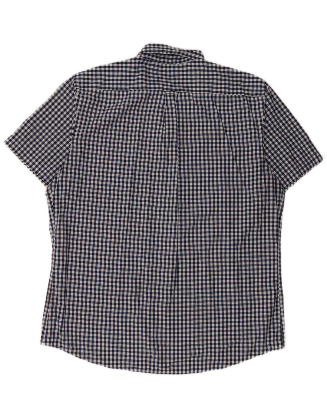 IZOD Мужская рубашка с коротким рукавом XL, синяя, хлопок в мелкую клетку