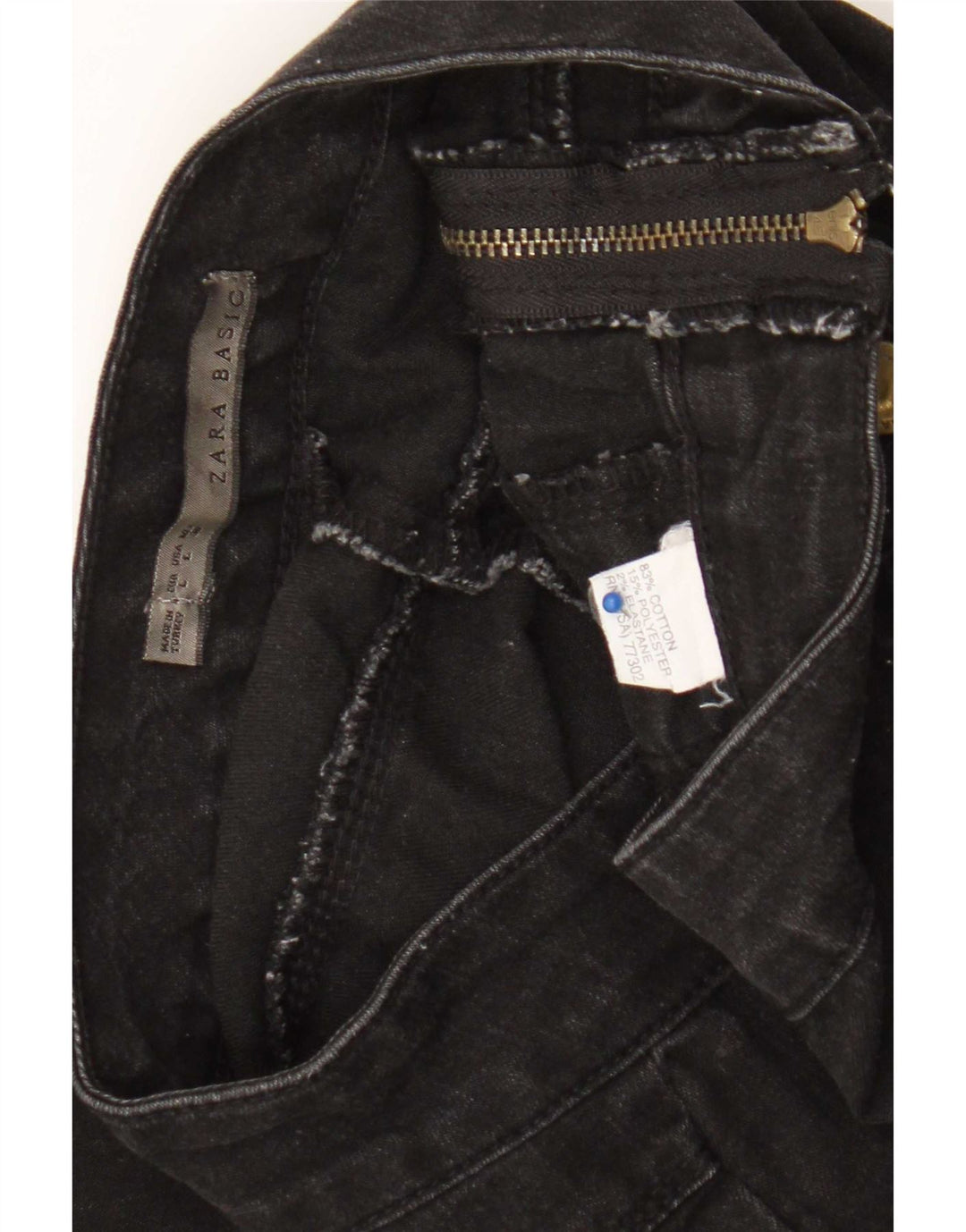 Джинсы женские джеггинсы Zara большие W30 L29, черные, хлопковые