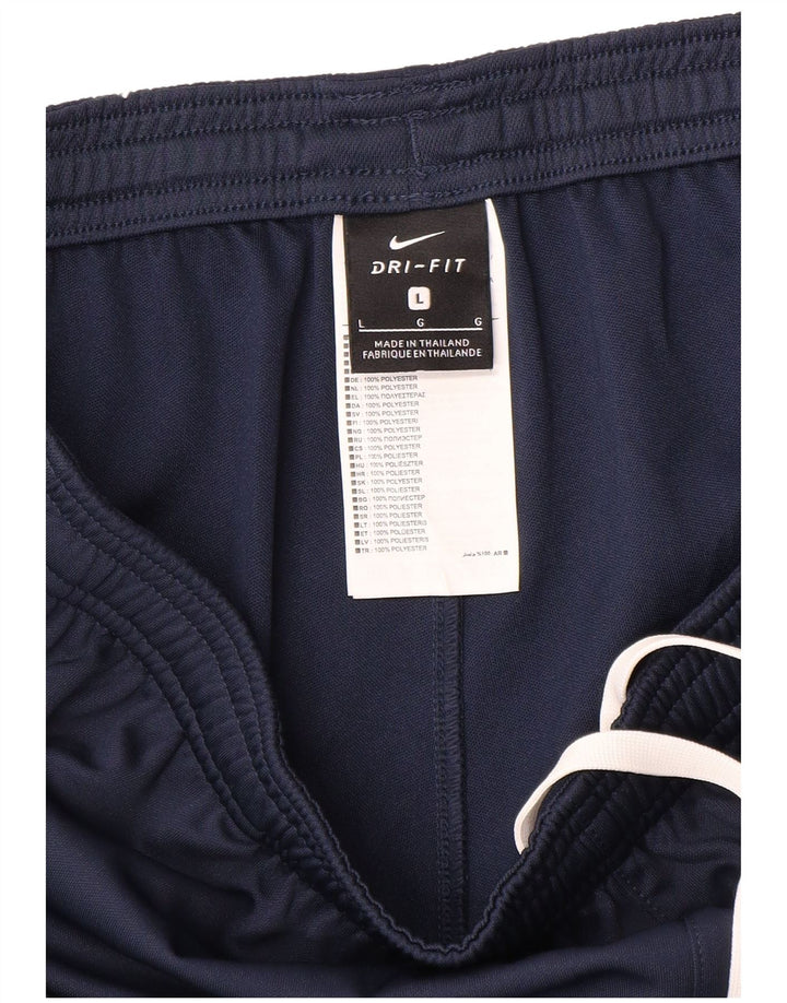 Мужские спортивные брюки Nike Dri Fit, большие темно-синие брюки из полиэстера