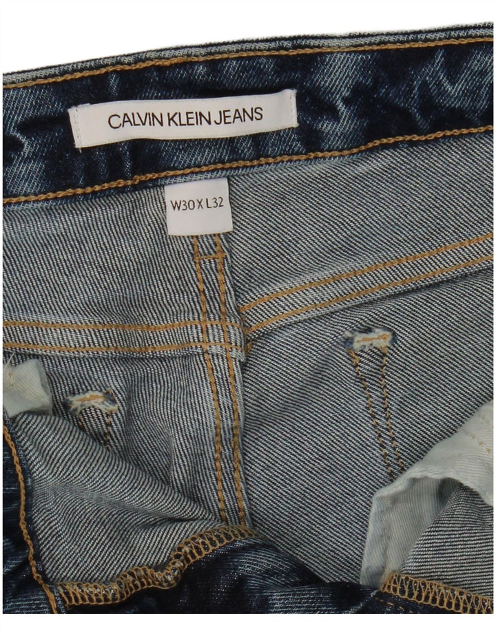 Мужские укороченные узкие джинсы CALVIN KLEIN W30 L25 синие