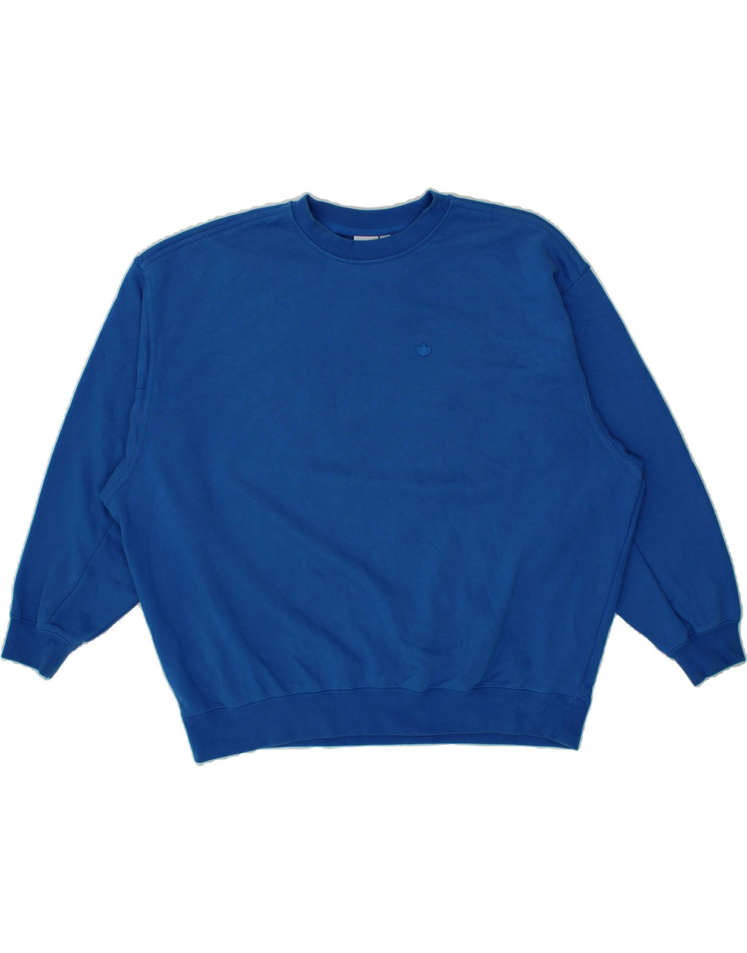ADIDAS Womens Oversized Sweatshirt Jumper UK 10 Small Blue Cotton Vintage Adidas and Second-Hand Adidas from Messina Hembry 