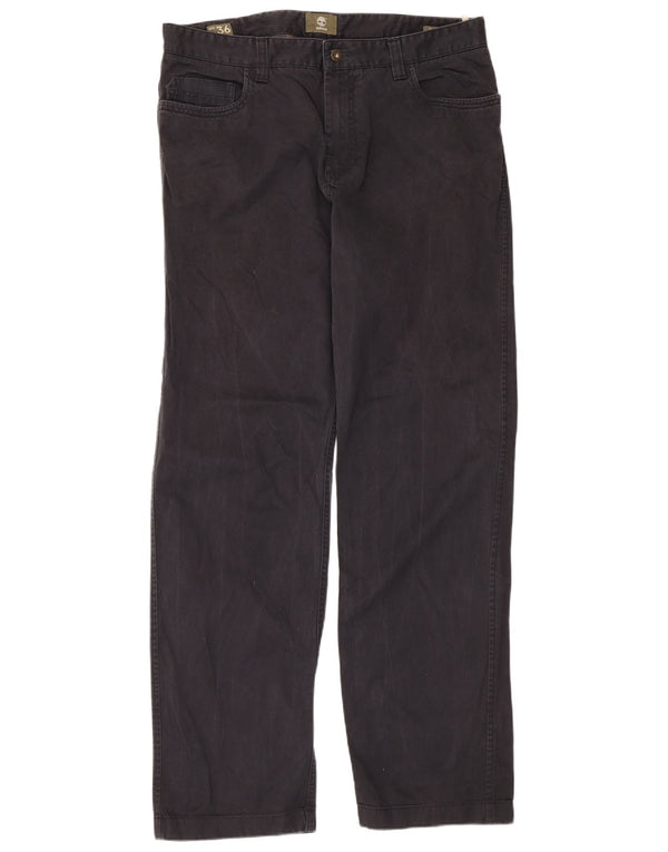 Timberland Mens Straight Casual Trousers W34 L33 Black Cotton
