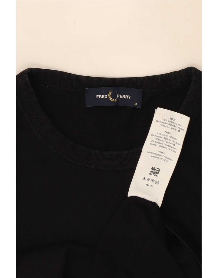 Мужская футболка с рисунком Fred Perry, средний черный хлопок