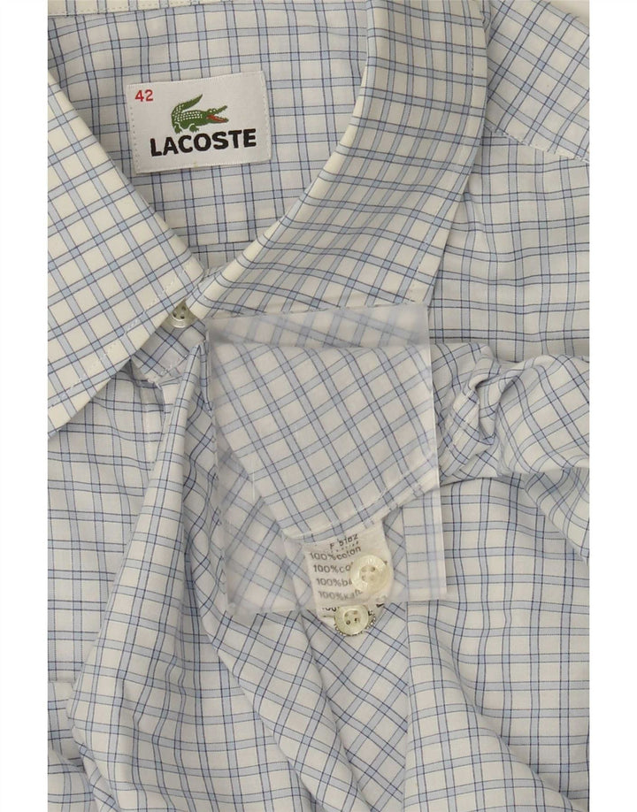 Мужская рубашка Lacoste, размер 42, большая синяя клетка, хлопок