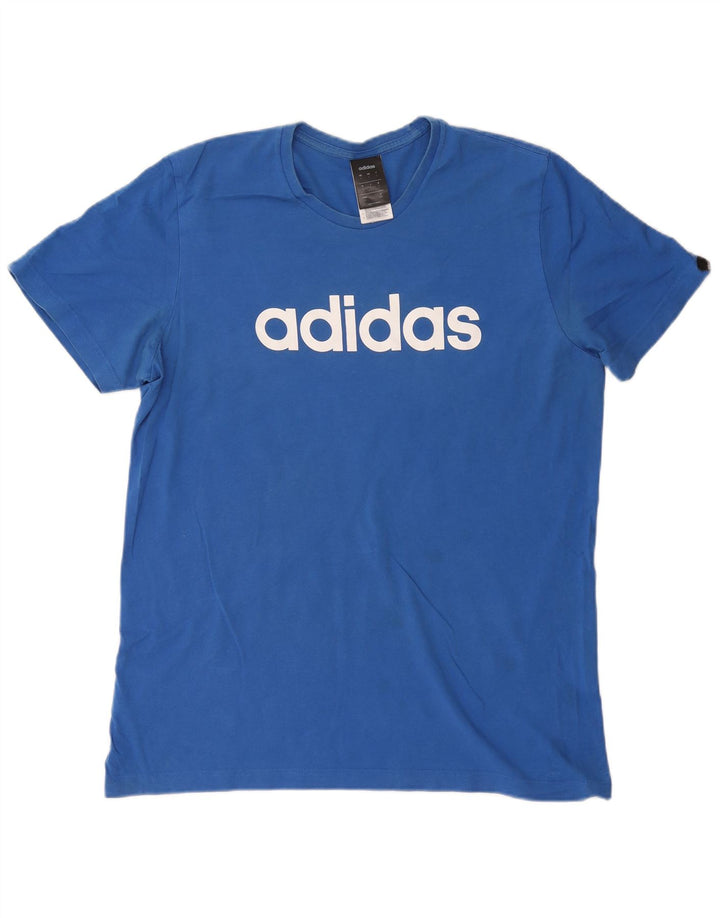 Мужская футболка с рисунком ADIDAS, большой синий хлопок