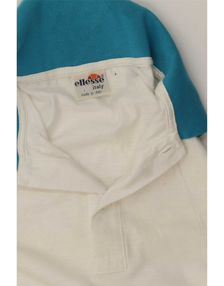 Мужская рубашка-поло для регби Ellesse, большая белая с геометрическим рисунком