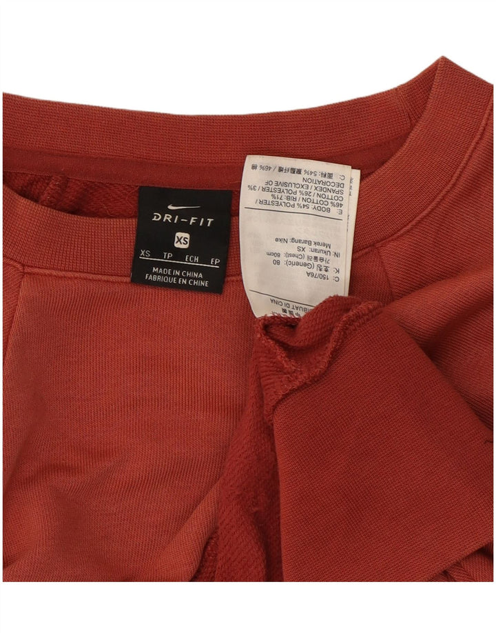 Женский свободный свитшот с рисунком NIKE Dri Fit UK 6 XS, красный хлопок