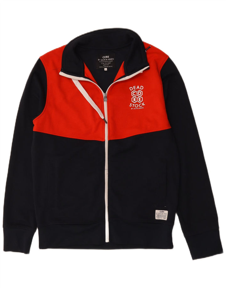 Мужская спортивная куртка Jack & Jones, большая, темно-синяя, с цветными блоками