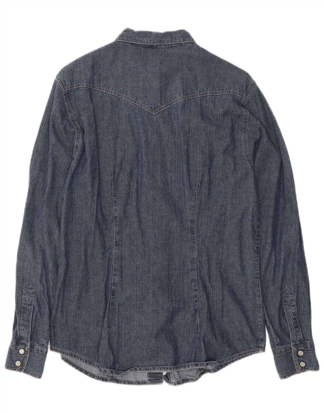 Женская джинсовая рубашка BENETTON UK 14, средний темно-синий хлопок