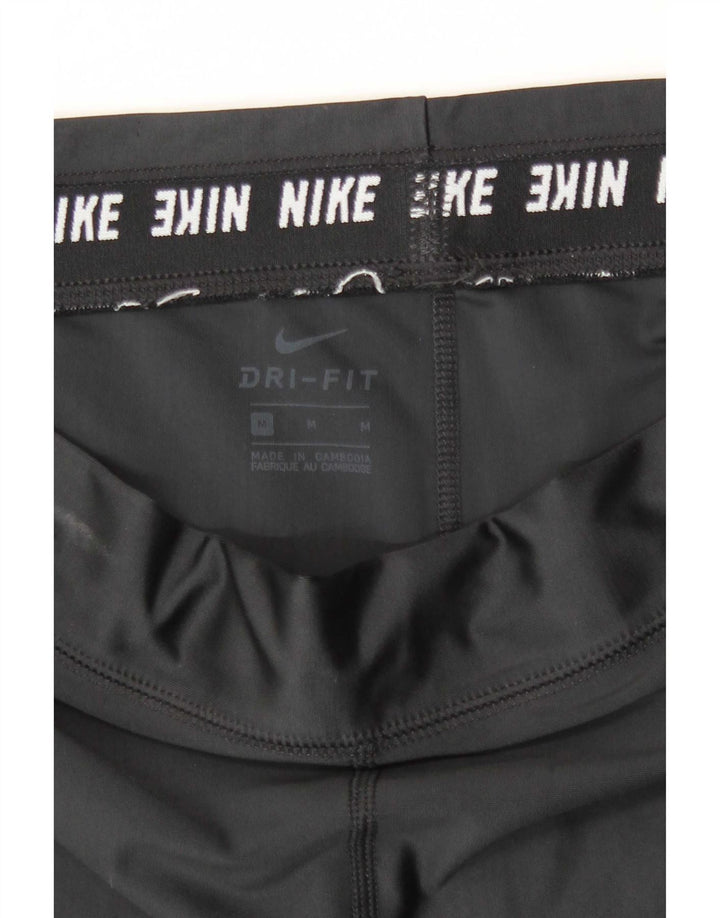 Женские укороченные леггинсы Nike Dri Fit UK 12, средний черный полиэстер