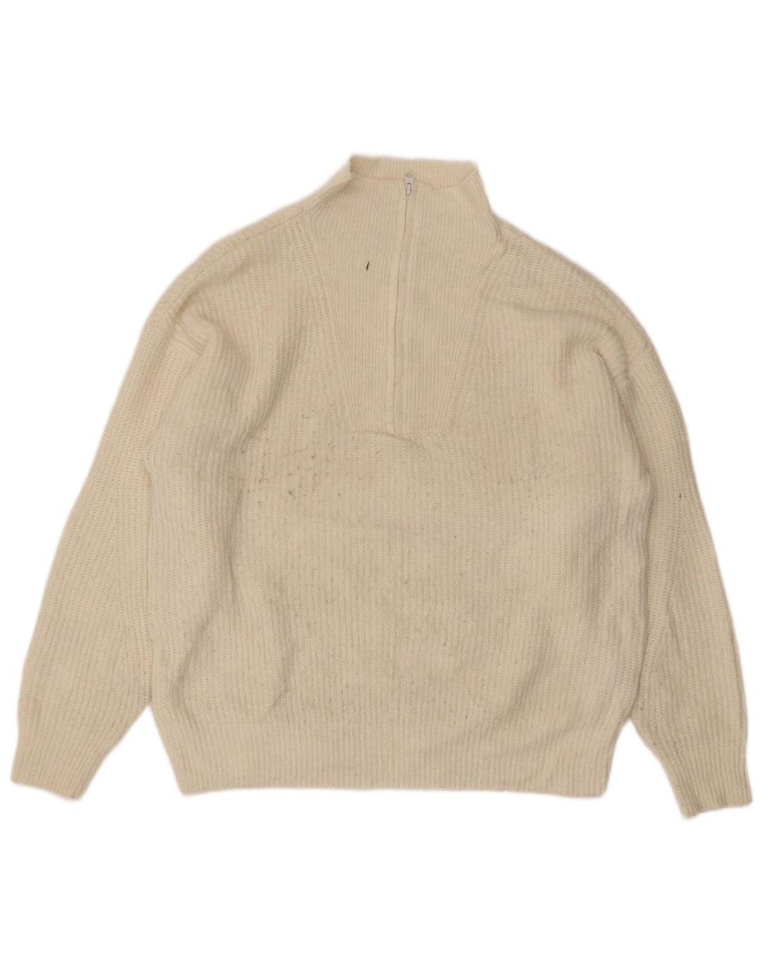 Женский джемпер с воротником на молнии Jack Wills UK 14, большой белый акрил