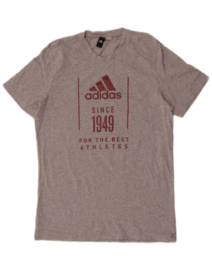 Мужская футболка с рисунком ADIDAS, средний серый в крапинку