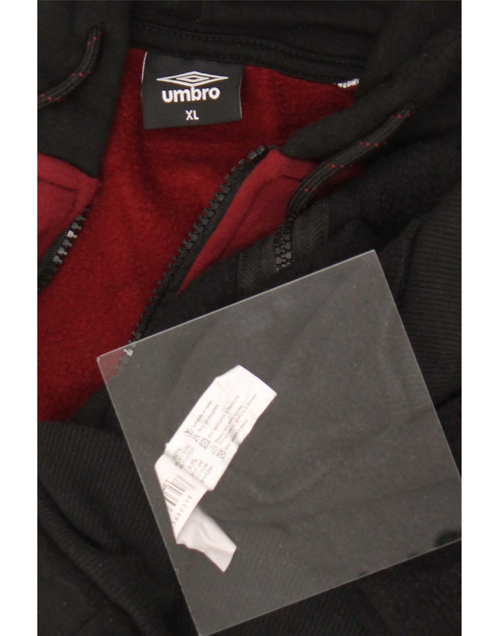 Мужской свитер с капюшоном на молнии Umbro XL, черный полиэстер с цветными блоками