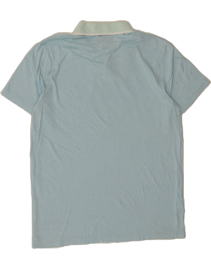 PENGUIN Mens Polo Shirt Large Blue Pinstripe Cotton Vintage Penguin and Second-Hand Penguin from Messina Hembry 
