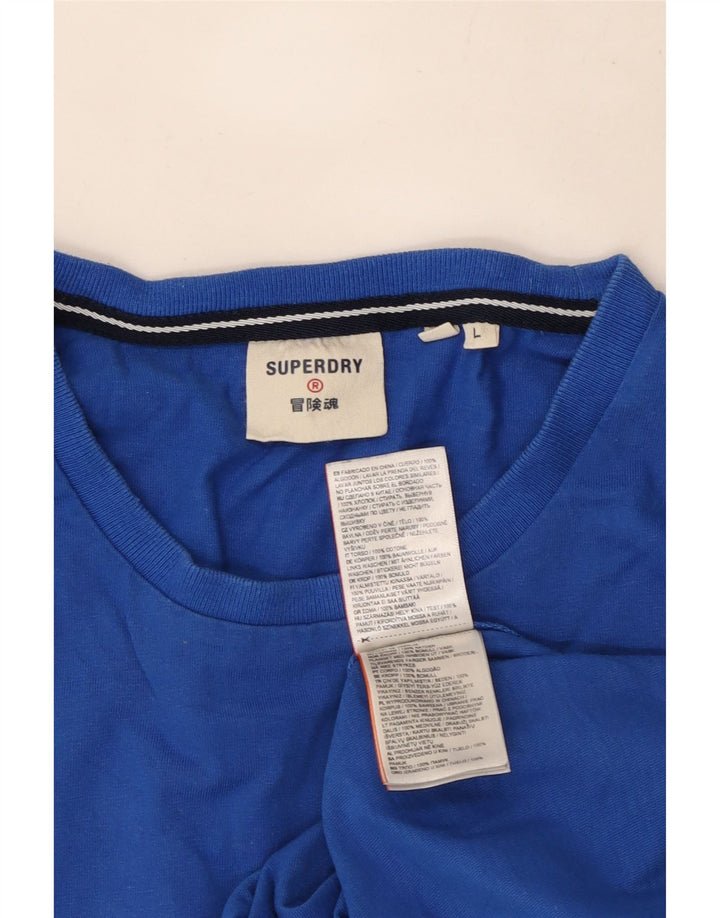 Мужская футболка с рисунком Superdry, большой синий хлопок
