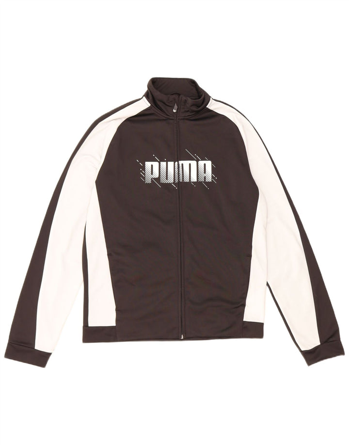 Спортивный костюм Puma для мальчиков с графическим рисунком, верхняя куртка 15–16 лет, черный с цветными блоками
